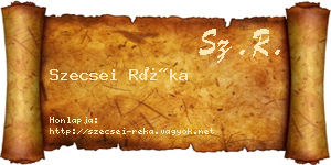 Szecsei Réka névjegykártya