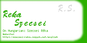 reka szecsei business card